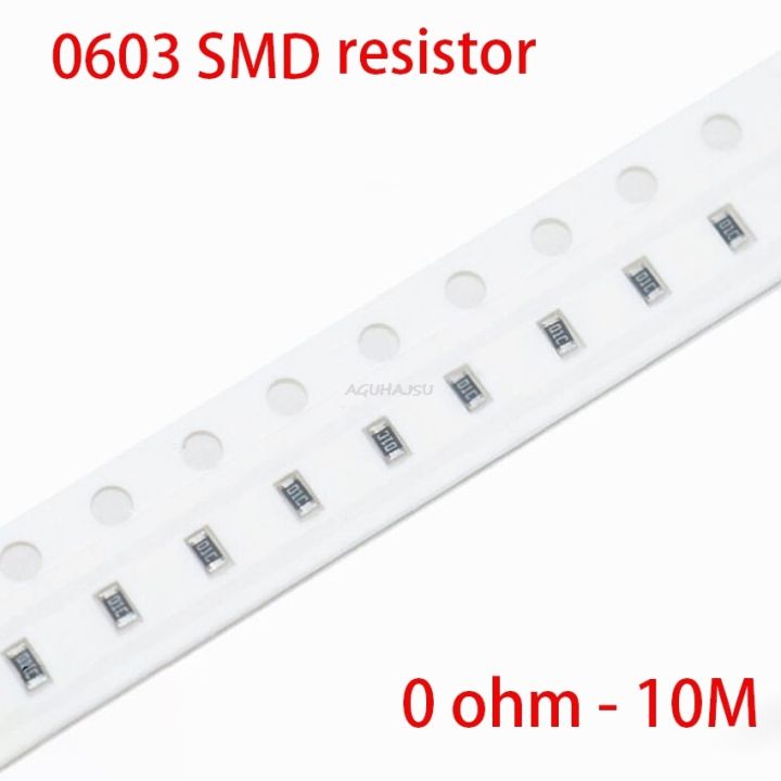 100pcs 0603 SMD 1/8W chip resistor resistors 0 ohm - 10M ohm 0R 4.7R 100R 200R 220R 1K 4.7K 4K7 10K 100K 200K 220K resistance