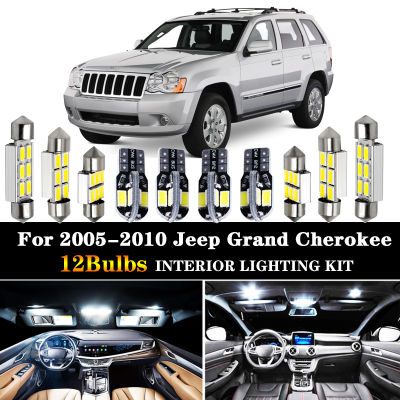 202112x White Error Free LED Interior Light Kit for 2005-2010 Jeep Grand Cherokee accessories Map Dome Trunk License Plate Light