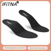 【cw】 iFitna Flat Feet Arch Support Orthopedic Leather Insole Ultra-Thin Elastic Insert Men  39;s Shoe Sole Heel Pain