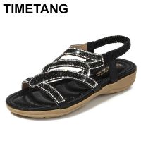 ขายดีที่สุด ioztt2023 - /☊ TIMETANG Bohemia Sandals Ladies Flat Heels Diamante Sparkly Beach Peep Toe Shoes