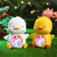 Girls Heart Sunset Light Cartoon Cute Little Duck Star Light Desktop Bedroom Decoration Creative Birthday Gift