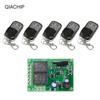 QIACHIP สวิตช์รีโมทคอนโทรลไร้สาย4ช่องสัญญาณ433 Mhz DC6-30V รีเลย์2CH โมดูลตัวรับสัญญาณ24V 12V RF