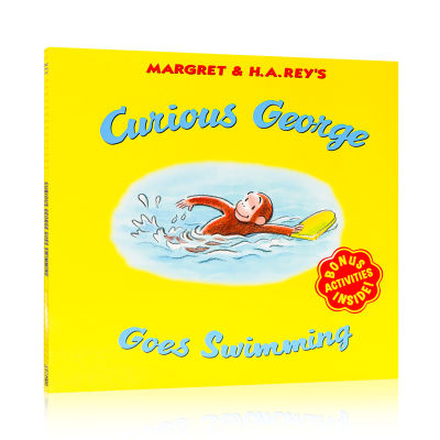 Curious monkey george goes swimming English original picture book curious george goes swimming paperback picture book childrens English Enlightenment cognition parent-child books