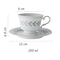 ถ้วยชากาแฟเซรามิคโบราณถ้วยชาชุดแก้วกาแฟสไตล์ยุโรปขอบทองถ้วยชาดีไซน์แก้วกาแฟแก้วน้ำชายามบ่าย