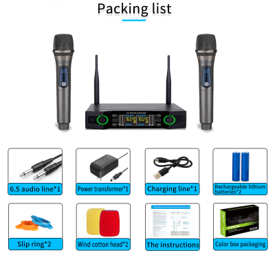 ไมค์โครโฟน โครโฟนไร้สาย ไมค์ลอยคู่ UHF Wireless Microphone รุ่น vm-350