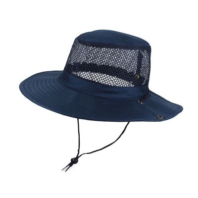 【YF】 Men Women Outdoor Beach Seaside Sun Shade Breathable Bucket Hat Male Summer Fishing Trekking Collapsible Mesh Fisherman Cap L9