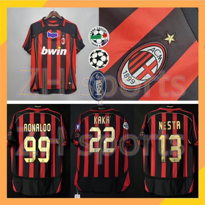 2006-2007-ac-milan-home-jersey-retro-jersey-football-06-07-ac-milan-jersey-kaka-22-nesta-13-ronaldo-99-ชุดฟุตบอลผู้ชาย-เสื้ออาร์เซนอล-เสื้อแมนยู-ยุค90