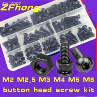 iso7380 hex hexagon socket button head screw nut carbon steel m2 m2.5 m3 m4 m5 m6 allen round head screw set bolt and nut set