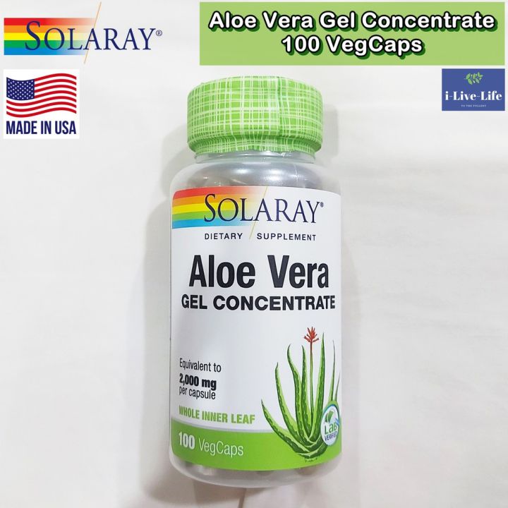 ว่านหางจระเข้-สกัด-aloe-vera-gel-concentrate-100-vegcaps-solaray