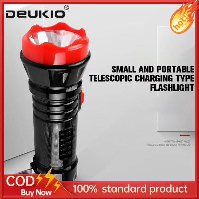 DEUKIO ไฟฉาย LED ชาร์จแรงสูง,ไฟฉายขนาดเล็กสำหรับพกพาชาร์จไฟกลางแจ้งในบ้านตั้งแคมป์ปีนเขา