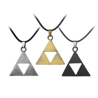 ขายส่งเครื่องประดับ Triforce Trinity สามเหลี่ยม Amulet สร้อยคอจี้สีดำแฟชั่น VINTAGE เกม COSPLAY