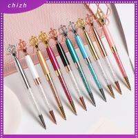 CHIZH 1PC น่ารัก ของขวัญ เครื่องใช้สำนักงาน เรียบ เครื่องเขียน ลายเซ็น มงกุฎเพชร ปากกาลูกลื่นโลหะ ปากกาคริสตัล