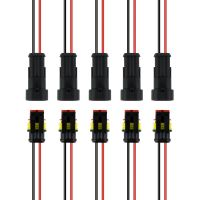 10pcs 5 Pairs Waterproof Male Female Electrical Connectors Plug 2-Pin Way With Wire For Car Motorcycle Scooter Marine