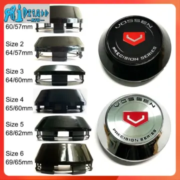 4pcs 60mm/55mm clip vossen emblem sticker wheel center cap car covers caps  on wheels hub cap for rims universal Color: 2