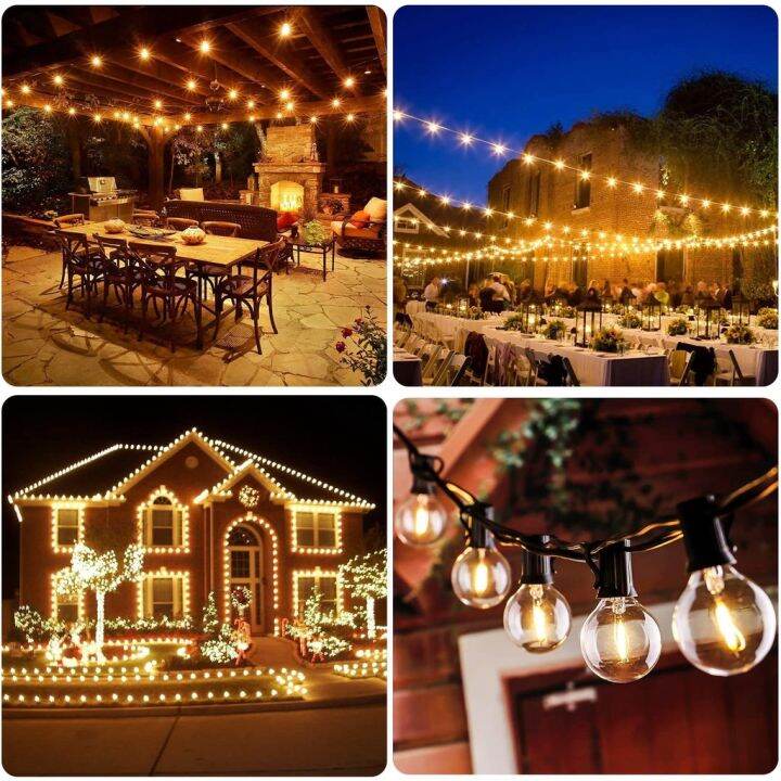 25FT Fairy String Light UK Plug Outdoor Light 5W G40 Led Globe Bulb