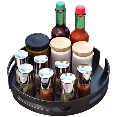 Lazy Susan Turntable Cabinet Organizer -9.8 inch Plastic Clear Spinning Organization &amp; Storage Container Bin, 360 degree