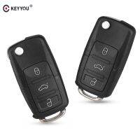 KEYYOU 2 Buttons Flip Folding Remote Car Key Case FOB Shell For Vw VOLKSWAGEN MK4 Seat Altea Alhambra Ibiza