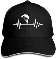 Womens and Mens Baseball Cap Heartbeat Skydiving Cotton Flat Hat Adjustable Retro Sports &amp; Outdoors Caps Black