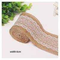 ][[ 10Meters/Lot 5Cm Burlap Hessian Rions Jute Rolls Lace Rustic For DIY Vintage Wedding Decoration Gift Wrapping Ornament Party