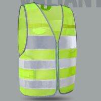 High Visibility Zipper Front Safety Vest With Reflective Strips Premium Yellow