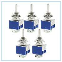 5 Pcs ON-OFF-ON 6-Terminals Double Pole Dual Throw Toggle Switch 6A 125V AC