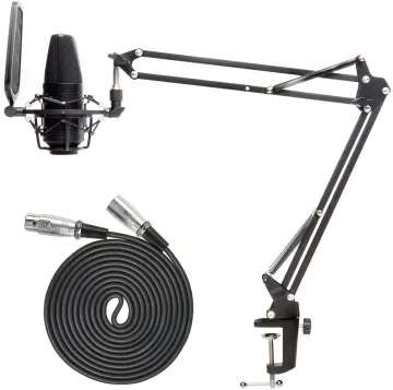 Movo PC-M6 Universal Cardioid Podcasting Microphone with XLR, 3.5mm and USB Outputs, Shockmount and Pop Filter