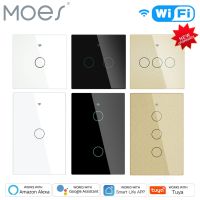 MOES WiFi Wall Touch Light Switch RF433 Wireless Remote Control Tuya/Smart Life App Backlight Alexa Google Voice US EU 2/3way Shoes Accessories