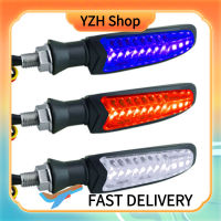 YZH Shop ไฟสัญญาณเลี้ยว LED รถจักรยานยนต์,ไฟสีคู่ไฟแสดงสถานะการไหลของน้ำแสงไฟตอนกลางวันแพ็ค2ชิ้น