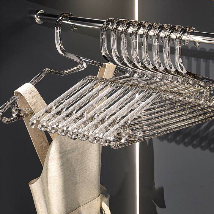 10pcs-ins-clothes-hangers-transparent-clothes-hanging-racks-support-household-non-slip-hanging-clothes-seamless-shoulder-hooks-clothes-hangers-pegs