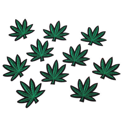 Green Stylish Fashion Retro Pot Leaf Iron-on Patch Marijuana Weed