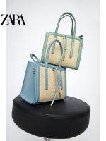 Zara5100ฤดูร้อนสินค้าใหม่ส่วนลดกระเป๋าถือสีเขียว Mini Splicing Urban Mobile กระเป๋าสะพายไหล่เอียง6031010 030