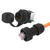 【YF】 Industrial Cat5 8P8C Aviation Male Plug Female Socket Ethernet Network RJ45 Connector Billboard TV LED Radio Adapter No Cable