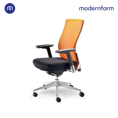 Modernform เก้าอี้สำนักงาน รุ่น Series15s เบาะสีดำ พนักพิงกลาง สีส้ม