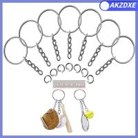 AKZDXE 10/20/30/50/100pcs ผู้หญิงผู้ชาย DIY ทนทาน ด้วย Open Jump Ring พวงกุญแจโลหะ แหวนแยก พวงกุญแจ