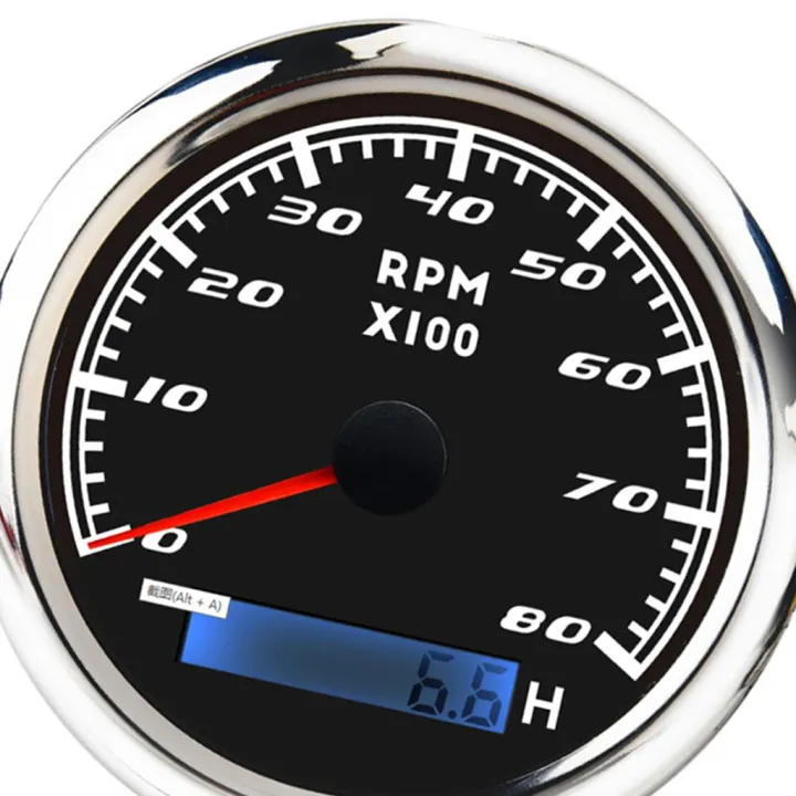 Moon Okey 8000 RPM 85mm Marine Boat Tachometer Gauge Tacho Meter LCD
