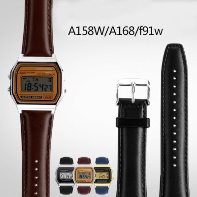 สายนาฬิกาข้อมือวินเทจสายข้อมือหนังสำหรับ Casio AE1200 A158W/A168/F91w/AE-1200WHD/A158/A159/A169ซีรี่ส์สายนาฬิกาข้อมือสำหรับ Apple Watch ย้อนยุค18มม. CarterFa