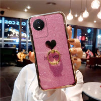 เคสพร้อมเคส Vivo Y02ฝาครอบเคสซิลิโคนนิ่มเลื่อมมันวาวเคสใส่โทรศัพท์ Vivo ฝาครอบโทรศัพท์ vivo Y02กับตัวยึดตัวจับแบบวงแหวน