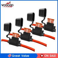 WDGOOD ตัวยึดฟิวส์แบบแถวเรียงฟิวส์4ชิ้นเกจ12V 10ชิ้นสำหรับรถมอเตอร์ไซค์ RV