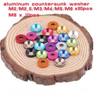 10/20pcs M2 M2.5 M3 M4 M5 M6 M8 Aluminum Colourful Anodized Countersunk Head Washer Gasket  A1 Clamps