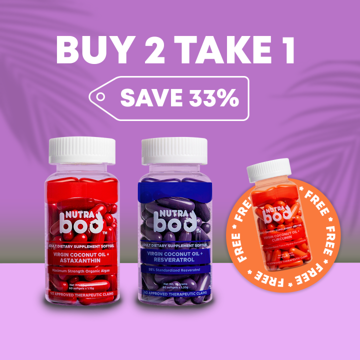 NutraBod Virgin Coconut Oil + Astaxanthin + Resveratrol + Curcumin