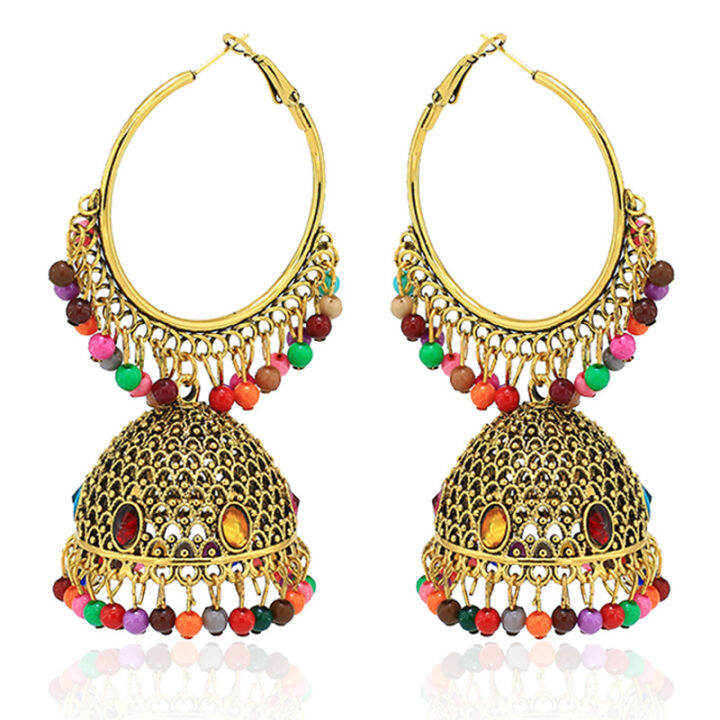 colorful indian earrings