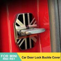 ✔ 2Pcs Car Door Rust Resistant Door Lock Buckle Cover For Mini Cooper S R60 R61 Countryman Auto Union Jack Styling Accessories