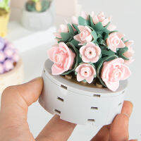 Succulents Building Blocks รูปร่างน่ารักของเล่นก่อสร้างด้วยตนเองสำหรับของขวัญตกแต่งบ้านในสำนักงาน