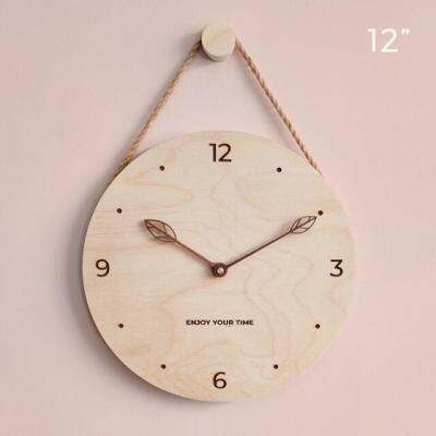 Wooden Wall Clock Nordic Wall Clock Modern Design Digital Clocks Home Living Room Wall Decorative Clocks Christmas Gift 🔥พร้อมส่ง🔥ส่งจากร้าน Malcolm Store กรุงเทพฯ