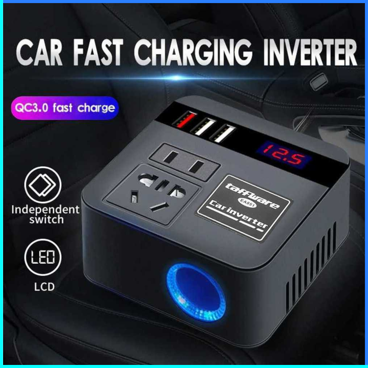 PENGIRIMAN JAKARTA Taffware Car Power Konverter Fast Charging Inverter ...