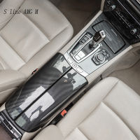 สำหรับ BMW 7 Series F01 F02 2009-2015คาร์บอนไฟเบอร์รถคอนโซลกลางเกียร์เปลี่ยนปุ่มแผงตกแต่งที่เท้าแขนกล่องปกตัด