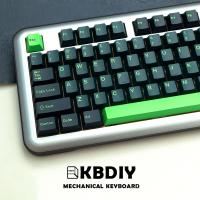 Kbdiy GMK Wavez 173 Keys Caps DIY Custom Cherry Profile DYE-SUB Green PBT Keycap For Mechanical Gaming Keyboards Black Keycaps