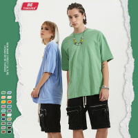 Spot parcel postBE Mens Clothing 2022 New Xinjiang Cotton Loose Solid Color Short Sleeve Blank Shirt Mens European and American ins Tide nd T T-shirt