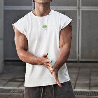 （Ready Stock）? Muscle Fitness Brothers Summer Mens Sports Leisure Running Exercise Cotton Stretch Broccoli Vest Waistcoat Wholesale YY