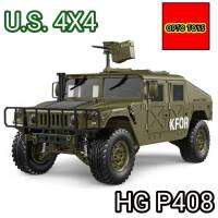 HG P408 มาตรฐาน/อัพเกรด 1/10 2.4G 4WD 16CH 30 กม./ชม.RC U.S.4X4 ทหารรถบรรทุกรถ RC ความเร็วสูง